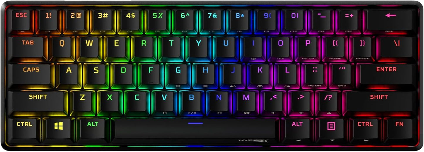 Alloy Origins 60 - Mechanical Gaming Keyboard - Ultra Compact 60% Form Factor - Tactile Aqua Switch - Double Shot PBT Keycaps - RGB LED Backlit - NGENUITY Software Compatible,Black