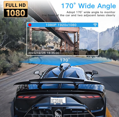 4 Channel Dash Cam 360° View 5G Wifi & APP Control,  2K Front and Rear Inside, Left Right Dash Camera for Cars Free 64GB TF Card, G-Sensor, Night Vision, 24H Parking Mode