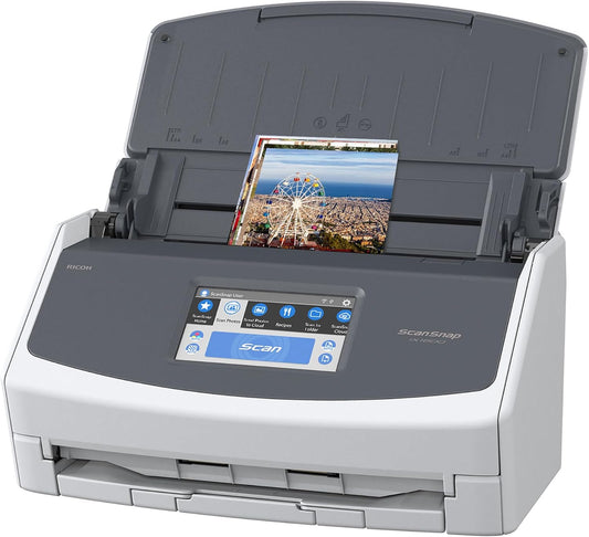 Ix1600 Wireless or USB High-Speed Cloud Enabled Document, Photo & Receipt Scanner with Large Touchscreen and Auto Document Feeder for Mac or PC, White