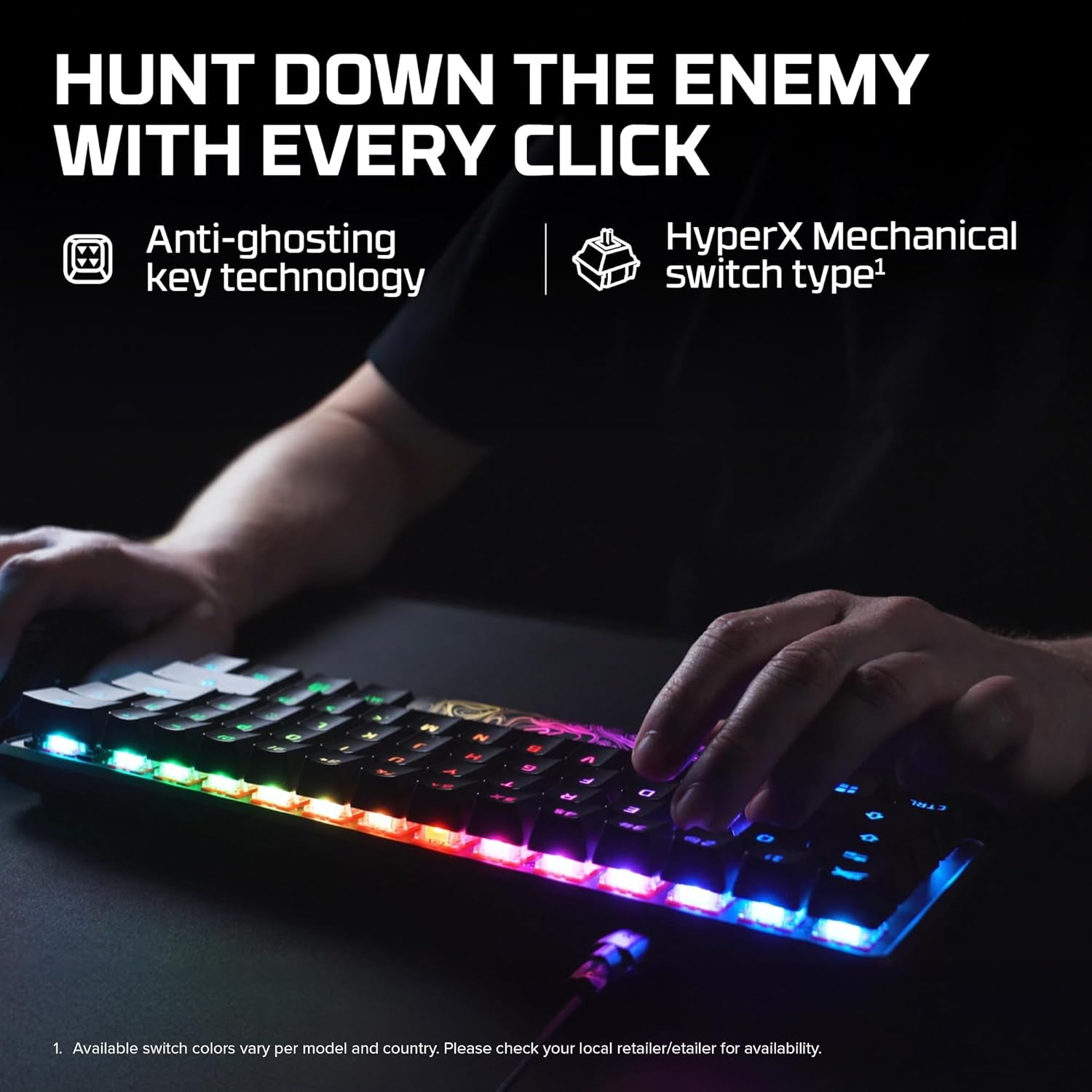 Alloy Origins 60 - Mechanical Gaming Keyboard - Ultra Compact 60% Form Factor - Tactile Aqua Switch - Double Shot PBT Keycaps - RGB LED Backlit - NGENUITY Software Compatible,Black