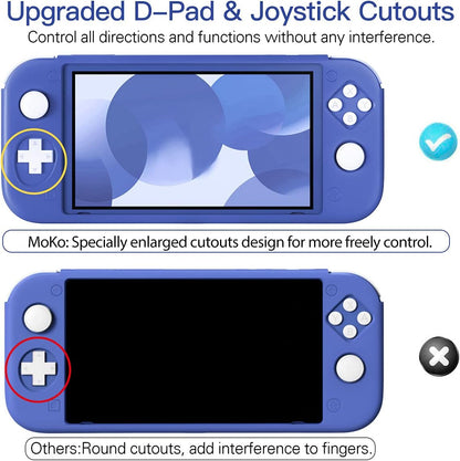 Protective Case for Switch Lite, Silicone Cover, Shock-Absorption Anti-Scratch Non-Slip Case - Blue